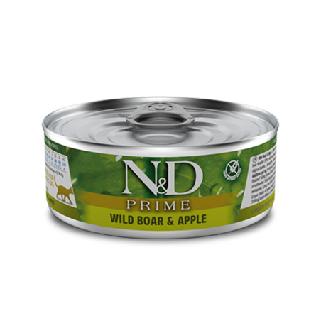 N&D Prime Gato Adulto Jabali y Manzana Húmedo 70gr