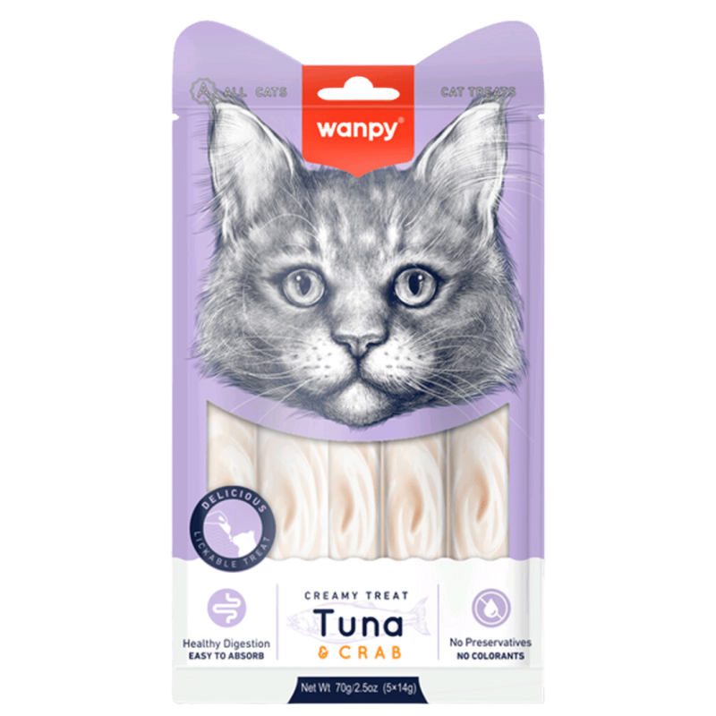 Wanpy CREAMY LICKABLE TREAT - TUNA & CRAB 70 gramos Wanpy CREAMY LICKABLE TREAT - TUNA & CRAB 70 gramos