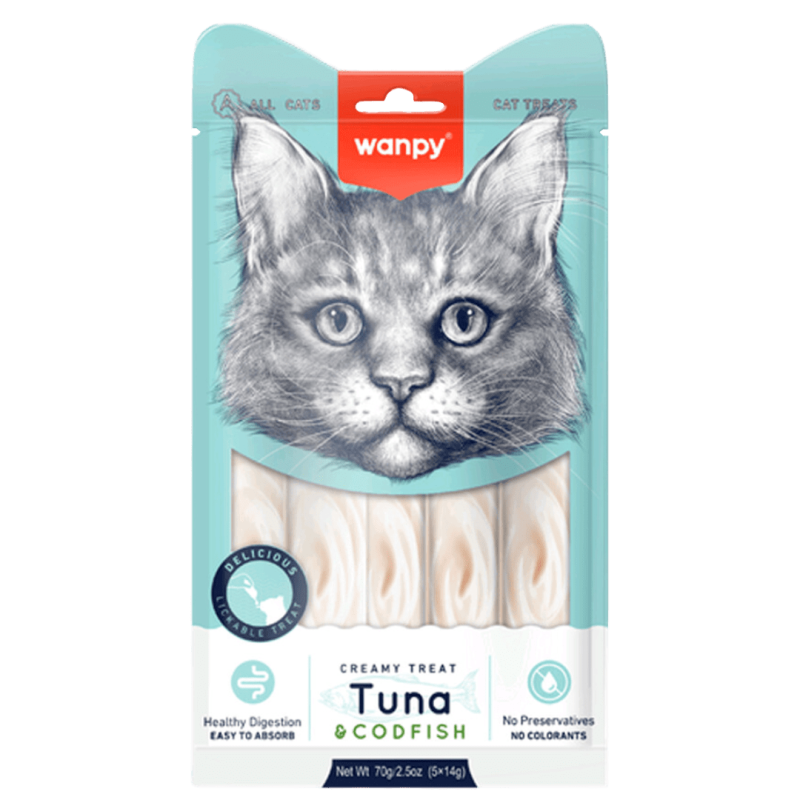 Wanpy CREAMY LICKABLE TREAT - TUNA & CODFISH 70 gramos Wanpy CREAMY LICKABLE TREAT - TUNA & CODFISH 70 gramos