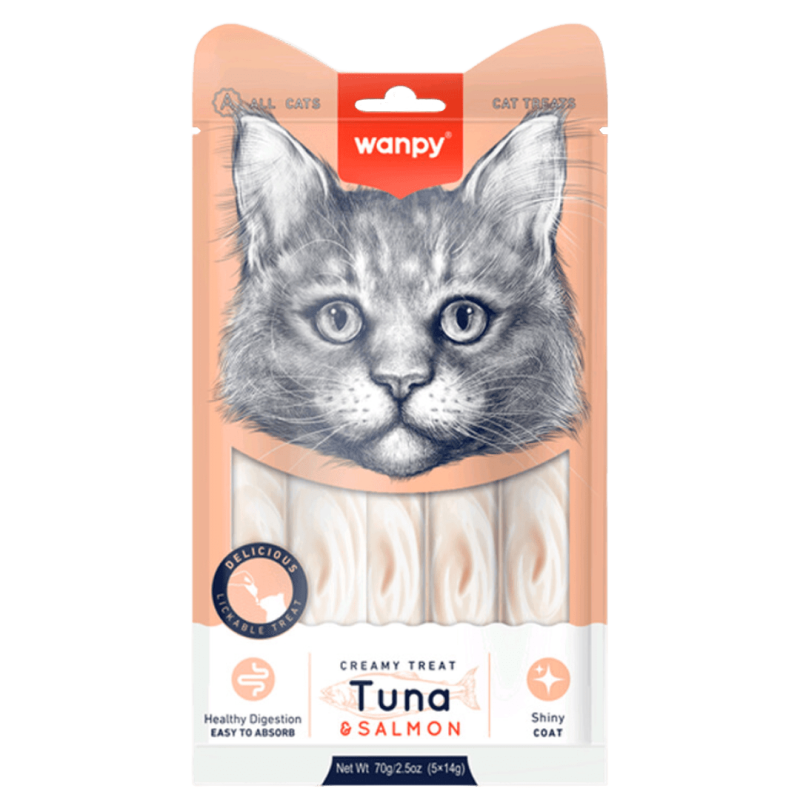 Wanpy CREAMY LICKABLE TREAT - TUNA & SALMON 70 gramos Wanpy CREAMY LICKABLE TREAT - TUNA & SALMON 70 gramos