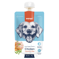 Wanpy TASTY MEAT PASTE: CHICKEN + CARROT & PEA 90 gramos
