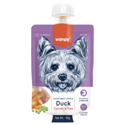 Wanpy TASTY MEAT PASTE: DUCK + CARROT & PEA 90 gramos