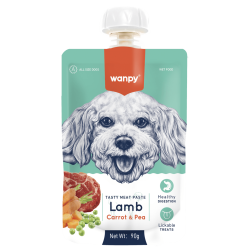 Wanpy TASTY MEAT PASTE: LAMB + CARROT & PEA 90 gramos