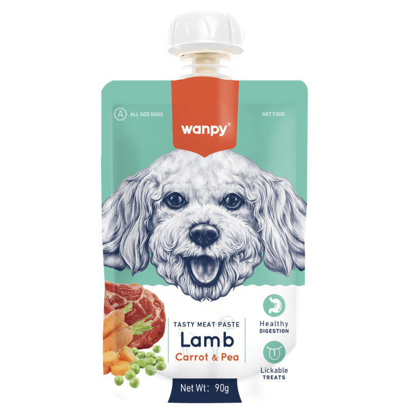 Wanpy TASTY MEAT PASTE: LAMB + CARROT & PEA 90 gramos Wanpy TASTY MEAT PASTE: LAMB + CARROT & PEA 90 gramos
