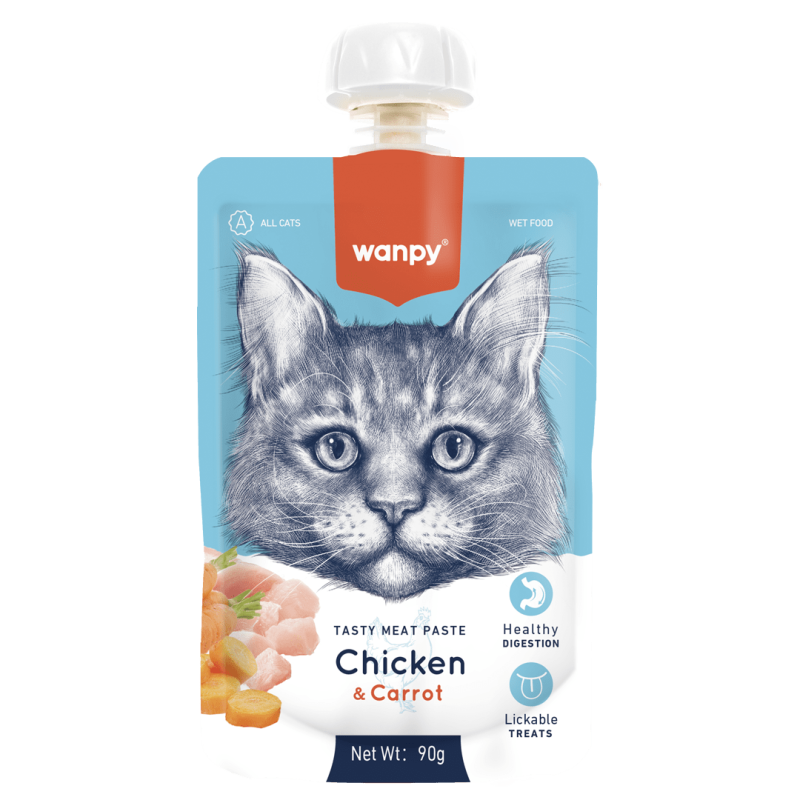 Wanpy TASTY MEAT PASTE: CHICKEN + CARROT 90 gramos Wanpy TASTY MEAT PASTE: CHICKEN + CARROT 90 gramos