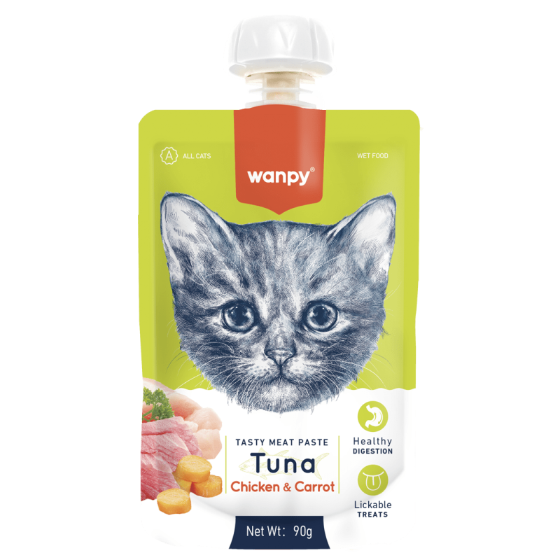 Wanpy TASTY MEAT PASTE: TUNA + CHICKEN & CARROT 90 gramos Wanpy TASTY MEAT PASTE: TUNA + CHICKEN & CARROT 90 gramos