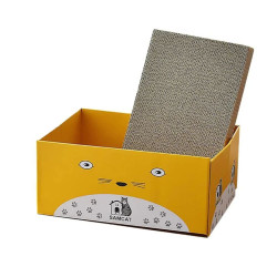Rascador caja naranja diseño