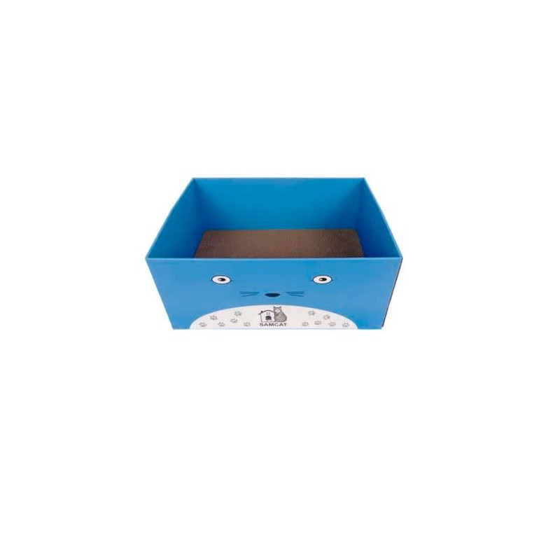 Rascador caja azul diseño