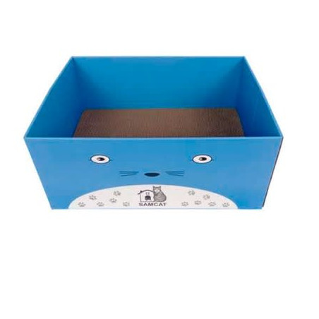 Rascador caja azul diseño