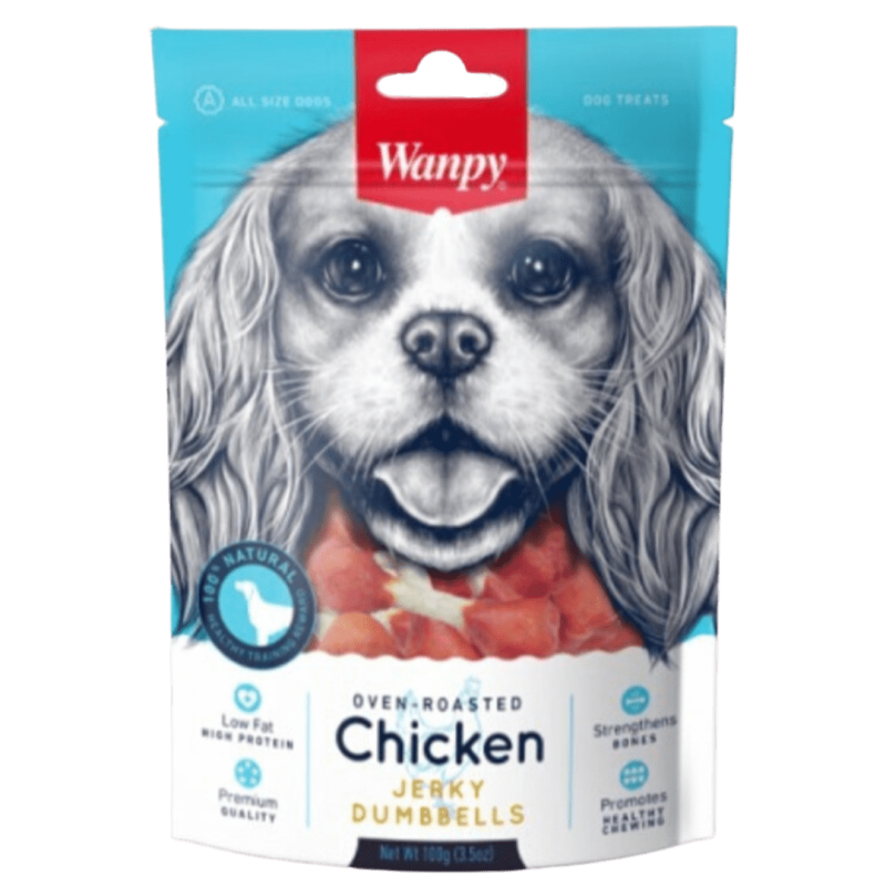 Wanpy CHICKEN JERKY DUMBBELLS 100 gramos