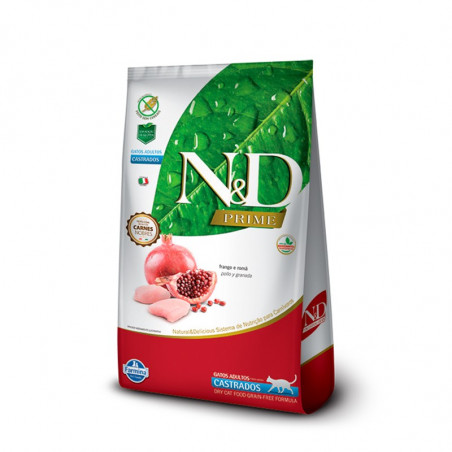 N&D Prime Gato Adulto Castrado Pollo y Granada 1.5 kg