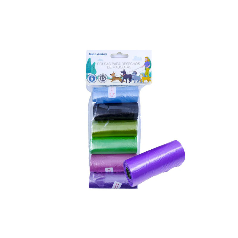 Bolsa para desechos de mascotas (6 bolsas)
