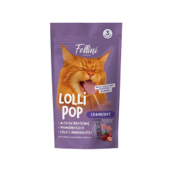 Fellini Snack Lollipop Cranberry Gato 3 Unidades