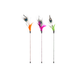 Varilla juguete interactiva para gatos con plumas