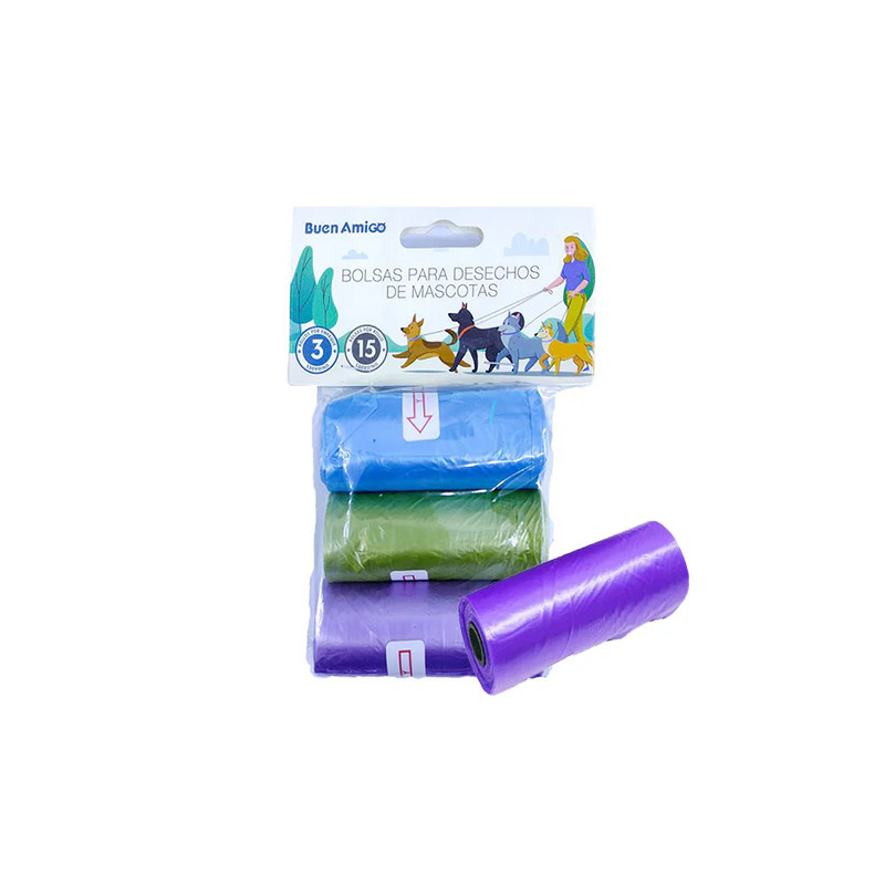 Bolsa para desechos de mascotas (3 bolsas)