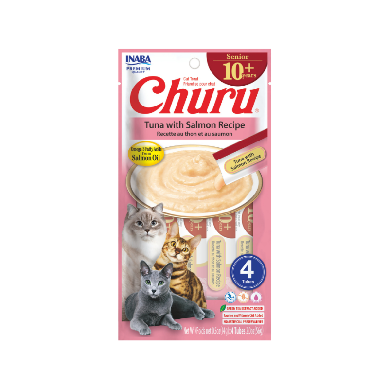 Churu for Senior Tuna with Salmon Recipe (4 tubos)
