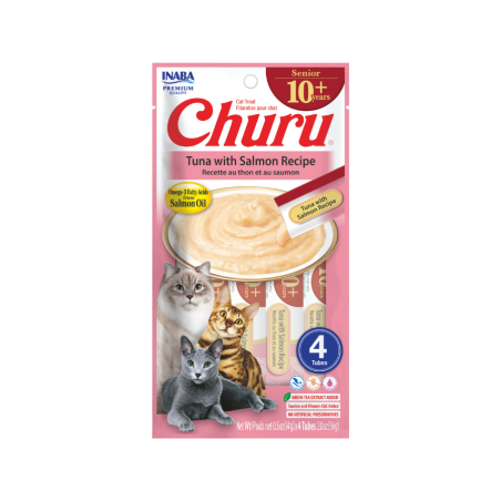 Churu for Senior Tuna with Salmon Recipe (4 tubos)