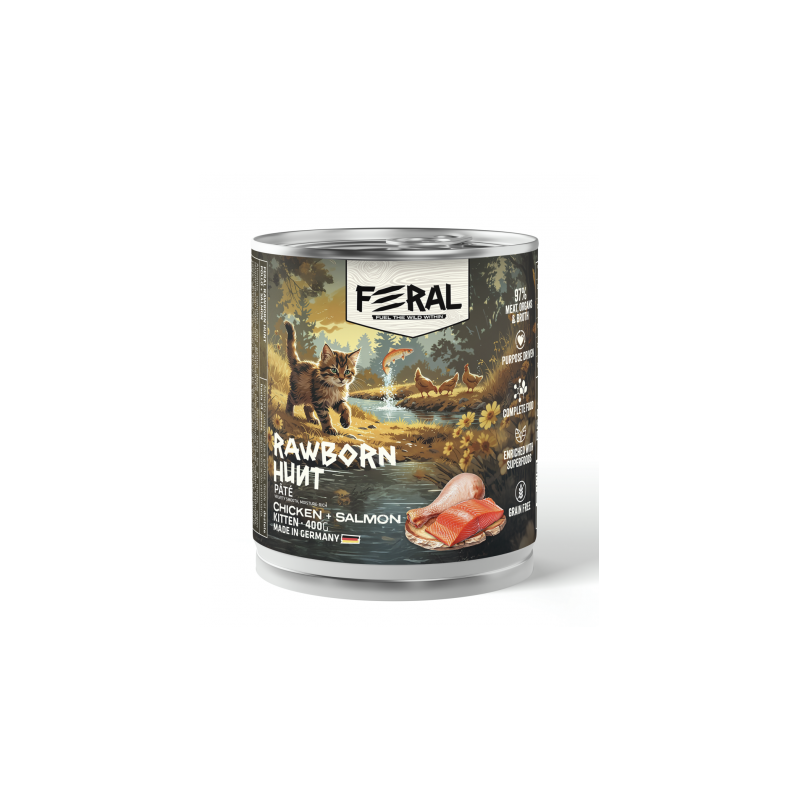 Feral Alimento Humedo Gatito Pollo y Salmon 400gr