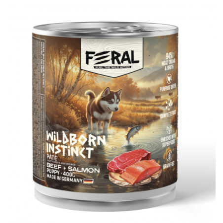 Feral Alimento Humedo Perro Cachorro Carne Vacuno y Salmon 400 gr