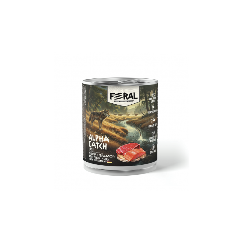 Feral Alimento Humedo Perro Adulto Carne Vacuno y Salmon 400 gr