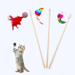 Varilla juguete interactiva para gatos con ratón o pelota
