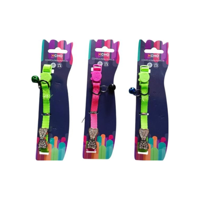 Collar para gatos con abre facil y accesorio corbata
