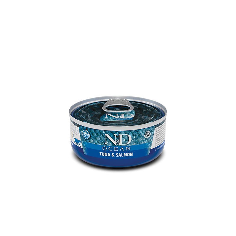 N&D Ocean Feline Atún & Salmón Adulto Lata 80gr N&D Ocean Feline Atún & Salmón Adulto Lata 80gr