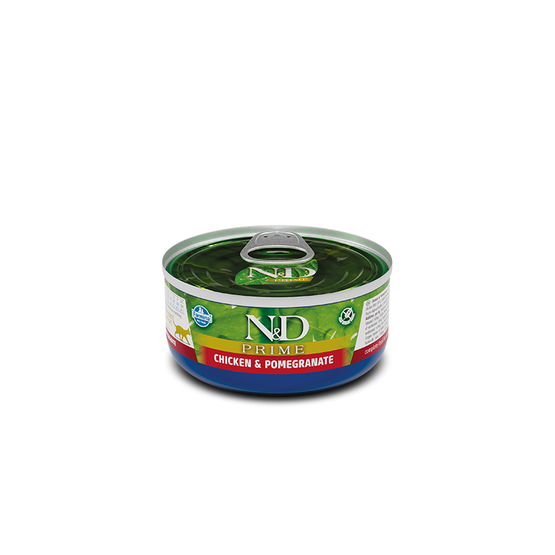 N&D Prime Gato Pollo y Granada Húmedo 70gr