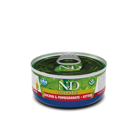 N&D Prime Feline Pollo & Granada gatito (kitten) lata 80gr