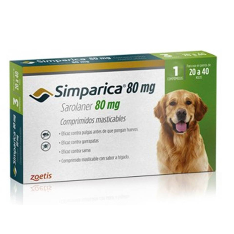 Simparica 80mg (20 a 40kg) 1 comprimido Simparica 80mg (20 a 40kg) 1 comprimido