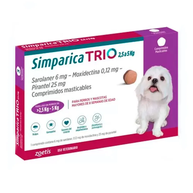Simparica Trio 2.5 a 5kg (1 comprimido)