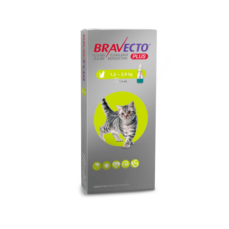 Bravecto Plus Felino 1.2 a 2.8 kg