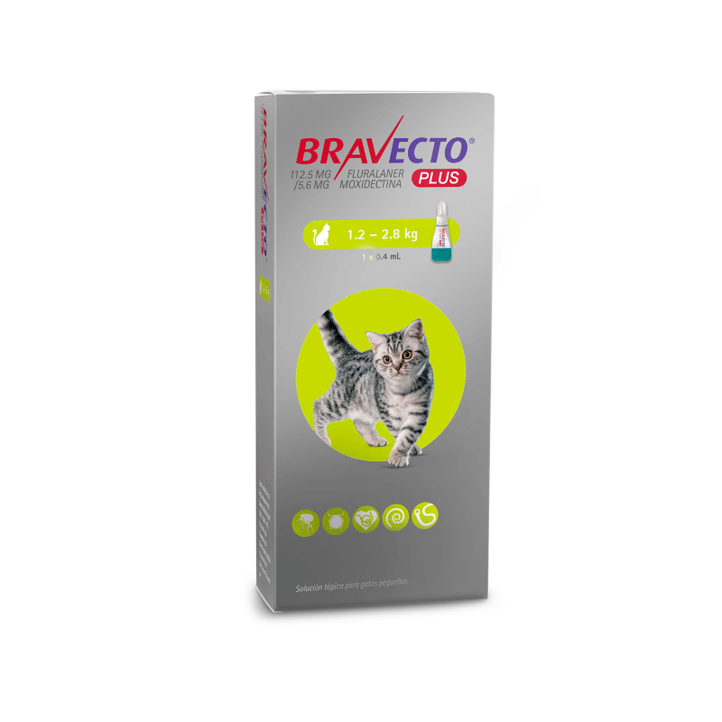 Bravecto Plus Felino 1.2 a 2.8 kg Bravecto Plus Felino 1.2 a 2.8 kg