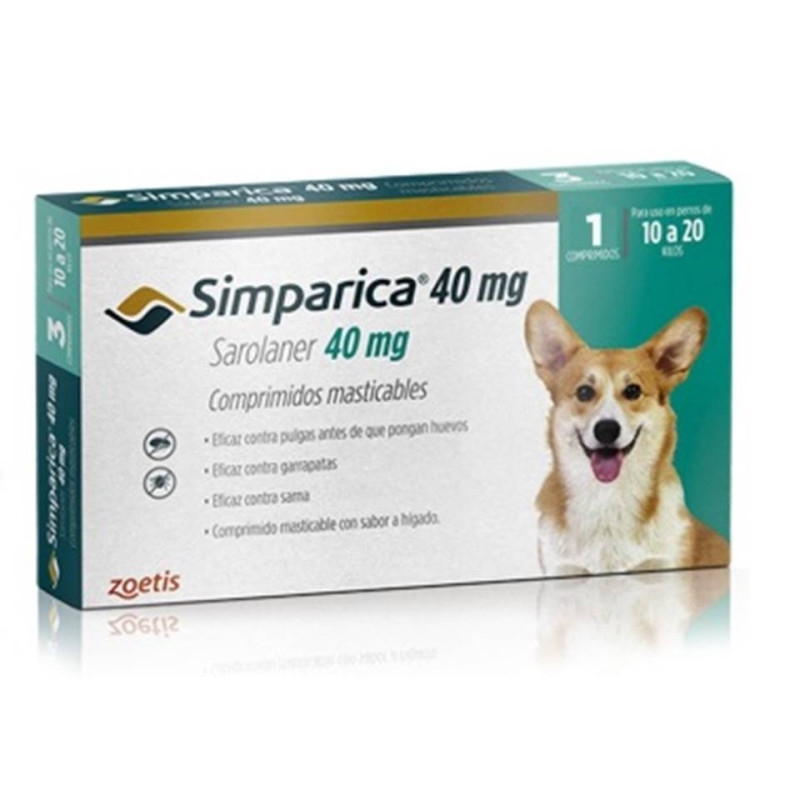 Simparica 40mg (10 a 20kg) 1 comprimido