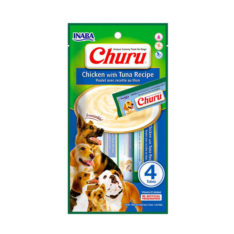 Dog Churu de pollo con atún (4 tubos)