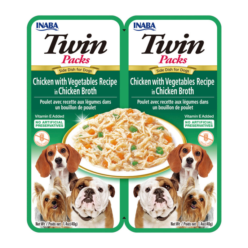 Inaba Dog Twin Packs de pollo con vegetales en caldo de pollo (80gr) Inaba Dog Twin Packs de pollo con vegetales en caldo de pollo (80gr)