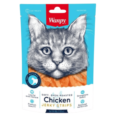 Wanpy SOFT CHICKEN JERKY STRIP 80 gramos