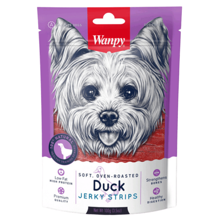 Wanpy SOFT DUCK JERKY STRIP 100 gramos